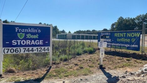 Franklin's Best Storage in Franklin, GA sign and gated entrance.