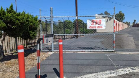 Storage facility entrance in Vista, CA.