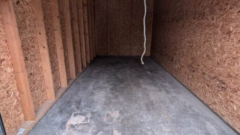 Inside view of storage unit.