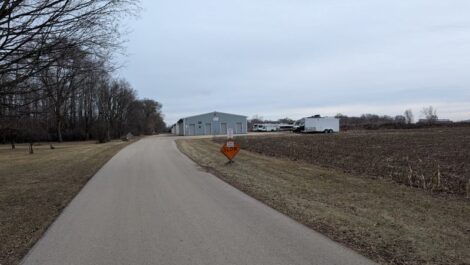 Road leading up to the storage facility.