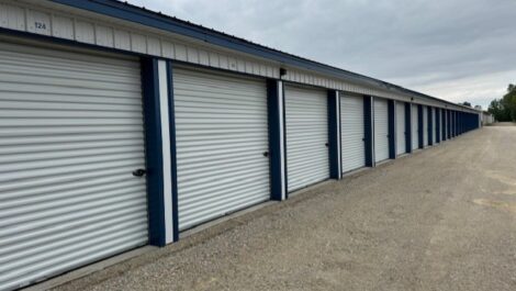 Outdoor storage units with drive up access.