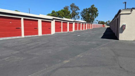 Drive-up units at Rocket Self Storage in Vista.