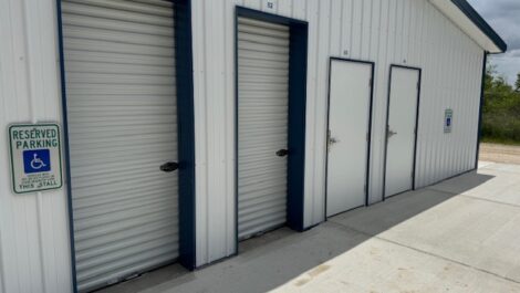 Outdoor storage with reserved parking.