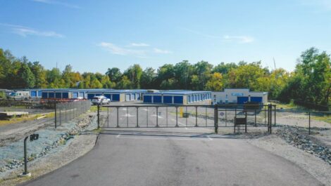 Gated entrance at Copper Safe Storage in Newburgh, NY.