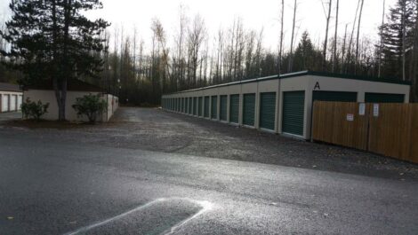 Exterior of storage units at Uncle John's RV Park and Self-Storage facility.