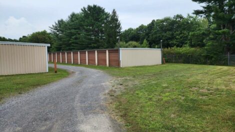 A row of drive up storage units at Cherry Tree Self Storage in Franklin, PA.