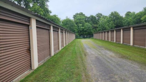 A row of drive up storage units at Cherry Tree Self Storage in Franklin, PA.