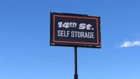 Signage for 14th St. Self Storage in Loveland, CO.