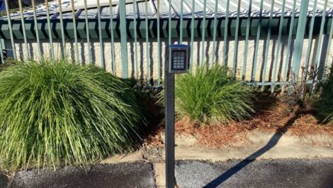Keypad to entrance to Storage Center Rose City in Thomasville, Georgia.