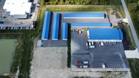 Overhead aerial view of Copper Safe Storage.