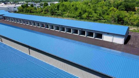 View of exterior of Region Self Storage facility.