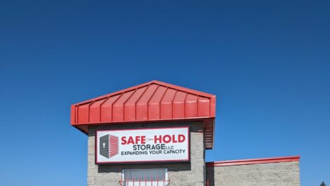 Exterior view of Safe-Hold Self Storage facility.