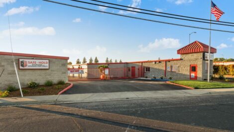 View of exterior storage facility from the road.