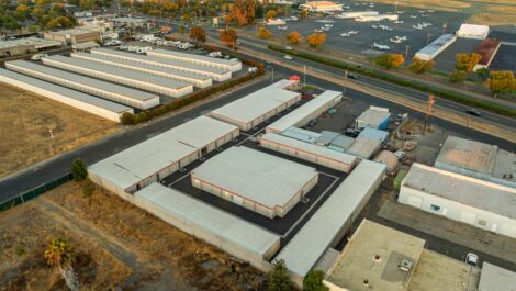 Arial view of storage facility.