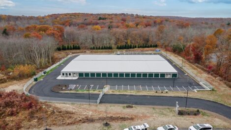 Aerial view of storage facility.