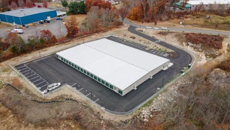 Aerial view of storage facility.