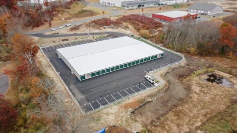 Aerial view of storage facility.