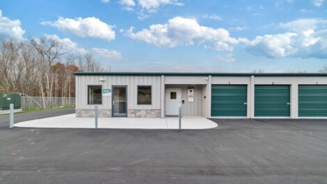 Front of storage facility's entrance.