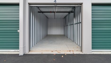 Inside view of an outdoor storage unit.