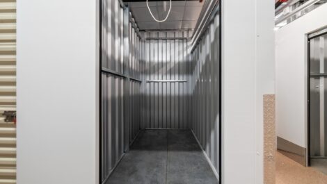 View of indoor personal storage unit.