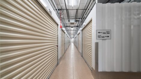 Indoor storage units 144-166.