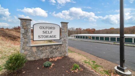 Oxford Self Storage facility sign.