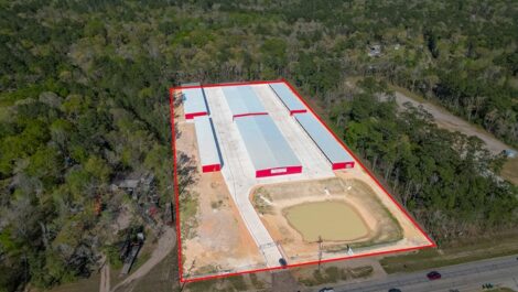 Master Storage Facility Aerial view with a red outline.