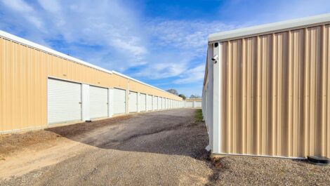 Outdoor storage facility with multiple units.