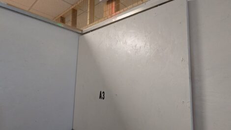 Exit sign inside a building.