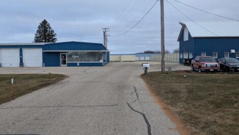 Blue Barn Storage office next to storage facility.