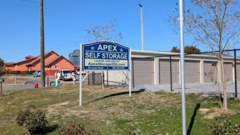 Apex Self Storage sign.