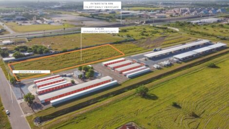 Overview of land area surrounding storage facility.