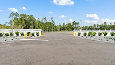 Parking lot view of Oakleaf Premier Boat RV Storage facility.