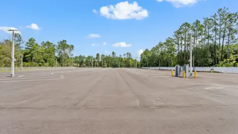 Parking lot view of Oakleaf Premier Boat RV Storage facility.
