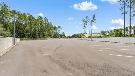 View of parking lot at Oakleaf Premier Boat RV Storage facility.
