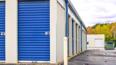 Outdoor storage units at True Friends Moving and Storage Facility.