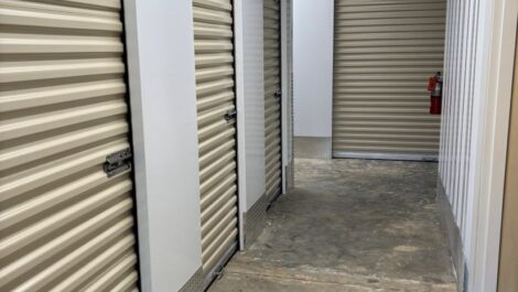Hallway of interior storage units at 803 Storage facility.
