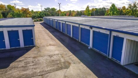 Outdoor storage units at True Friends Moving and Storage Facility.
