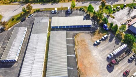 Aerial view of True Friends Moving and Storage Facility.