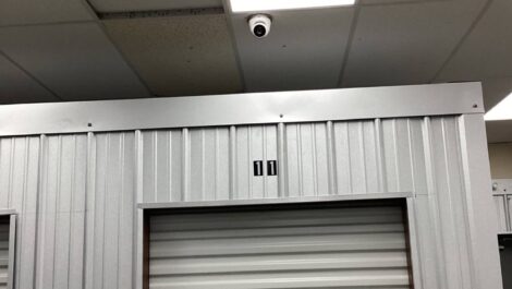 View of security camera at Storage on Board facility.