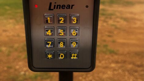 Security keypad at Dziuks Storage facility.