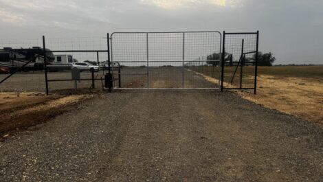 Security gate at Dziuks Storage facility.