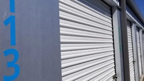 Close up of outdoor storage units at Intermountain Commercial Storage facility.