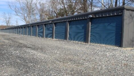Outdoor storage units at Double F Storage.